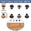 Gorgecraft 400Pcs 4 Colors Brass Grommet Eyelet Findings FIND-GF0006-42A-2