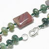 Natural Indian Agate Beaded Necklaces NJEW-S395-12-2