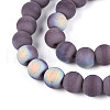 Frosted Opaque Glass Beads Strands GLAA-T032-P6mm-MBB15-3