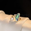 Brass Cubic Zirconia & Abalone Shell & Imitation Pearl Jewelry Set FS-WG1B634-01-3