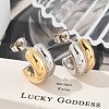 304 Stainless Steel Two Tone Stud Earrings EJEW-M070-16G-5