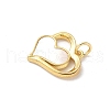 Brass Pave Natural White Shell Heart Charms with Jump Rings KK-S522-08B-G-2