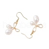 Mother's Day Jewellery Bowknot Natural Freshwater Pearl Dangle Earrings EJEW-TA00520-4