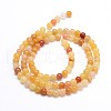 Natural Gemstone Red Yellow Jade Round Bead Strands G-J303-02-4mm-2