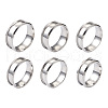 Yilisi 6Pcs 6 Sizes Stainless Steel Grooved Finger Ring Settings STAS-YS0001-18P-8