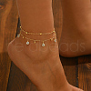 Cute and Sweet Brass Clear Glass Star Pendant Anklets for Women IN3694-1