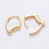 Brass Huggie Hoop Earring Findings KK-T049-19G-NF-2