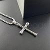 Punk Style Stainless Steel Long Twisted Cross Pendant Necklaces XI4371-2