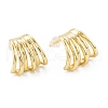 Brass Stud Earrings ZIRC-P088-04G-1