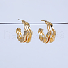 C-shaped Fold Charm Brass Stud Earrings OD0925-3