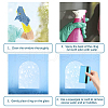 Gorgecraft 4 Sets 4 Style Waterproof PVC Window Film Adhesive Stickers DIY-GF0005-59-3