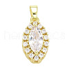 Brass Micro Pave Cubic Zirconia Pendants KK-E277-07G-02-1