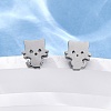 Tarnish Resistant 304 Stainless Steel Kitten Stud Earrings X-EJEW-F227-08P-4