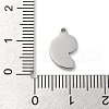 304 Stainless Steel Pendants STAS-M069-02G-P-3
