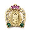 Brass Micro Pave Cubic Zirconia Pendants KK-L228-18G-1