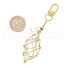Brass Macrame Pouch Empty Stone Holder Pendant Decoration HJEW-JM03304-03-4