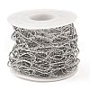Tarnish Resistant Handmade 304 Stainless Steel Textured Teardrop Link Chains CHS-G025-01P-3