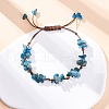 Adjustable Natural Apatite Braided Bead Bracelets for Women BJEW-U035-02N-1