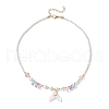 Shell Pearl Bead Pendant Necklaces NJEW-JN05243-4