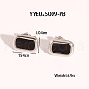 Vintage Stainless Steel Black Enamel Rectangle Stud Earrings for Women PC2177-8-1