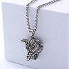 Vintage Bull Head Stainless Steel Pendant Necklace Punk Fashion Jewelry for Men JX6070-4