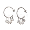 Mother's Day Jewellery 304 Stainless Steel Half Hoop Earrings EJEW-JE05590-02-1