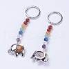 Natural Tiger Eye Chakra Keychain KEYC-P040-E05-2