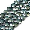 Electroplated Natural Lava Rock Beads Strands G-K388-01H-3