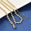Brass Heart Link Chain Necklaces NJEW-M108-27G-4