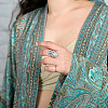 Teardrop & Oval Bohemian Style Zinc Alloy with Resin Imitation Moonstone/Rhinestone Finger Rings FS-WGFB6C4-01-3