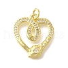 Brass Micro Pave Clear Cubic Zirconia Pendants KK-M297-32G-1