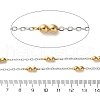 304 Stainless Steel Cable Chains with Beads CHS-F020-10GP-2