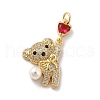 Rack Plating Brass Micro Pave Cubic Zirconia Pendants X-KK-A160-14G-1