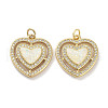 Brass Micro Pave Clear Cubic Zirconia Pendants KK-L213-014G-1