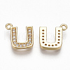 Brass Cubic Zirconia Charms KK-S348-330U-2