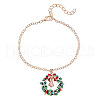 Christmas Wreath & Christmas Bell Alloy Charm Bracelets WG06691-01-3