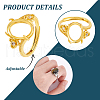 Unicraftale 8Pcs 2 Colors Rack Plating Oval Brass Micro Pave Cubic Zirconia Adjustable Ring Components KK-UN0003-41-5