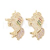 Brass Micro Pave Cubic Zirconia Pendants KK-E108-24G-1