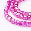 Electroplate Glass Beads Strands EGLA-R030-6x6mm-M-3