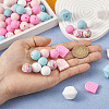78Pcs 10 Style Round/Hexagon/Arch Food Grade Eco-Friendly Silicone Beads SIL-TA0001-43-14