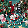   180Pcs 6 Styles Christmas Snowman Print Wood European Beads WOOD-PH0003-03A-5
