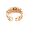 Brass Micro Pave Cubic Zirconia Open Cuff Rings RJEW-R146-03KCG-2