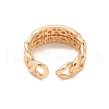 Brass Micro Pave Cubic Zirconia Open Cuff Rings RJEW-R146-03KCG-2