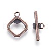 Tibetan Style Alloy Rhombus Toggle Clasps PALLOY-J471-26R-NF-2