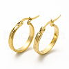 201 Stainless Steel Stripe Hoop Earrings with 304 Stainless Steel Pins for Women EJEW-M214-05B-G-2