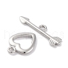 Heart Brass Toggle Clasps KK-S403-21P-3