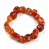Dyed & Heated Natural Agate Nugget Beaded Stretch Bracelets BJEW-H238-01C-1