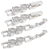 Beebeecraft 6Pcs Brass Fold Over Clasps ZIRC-BBC0002-70S-1