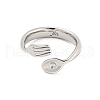 Spoon & Fork Brass Open Cuff Rings RJEW-G309-49P-2