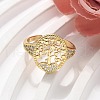 Brass Micro Pave Clear Cubic Zirconia Cuff Rings for Women RJEW-C126-04G-2
